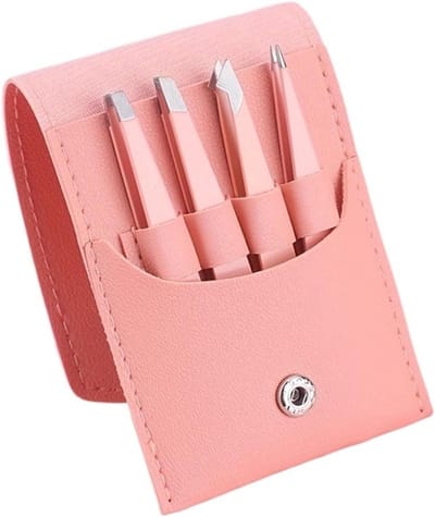 Wenkbrauwpincet Set - Precisie Pincet - Gezichtshaar Verwijderen - Hoge Precisie Ontwerp - Set van 4 - Roze