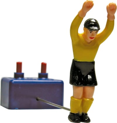 Voetbal Keeper Figuur - Tafelvoetbal Speler - Zaalvoetbal Wedstrijd - Handgemonteerd Uniek - One Size - Geel