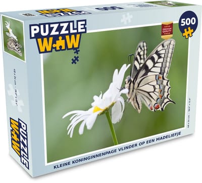 Puzzel Kleine koninginnenpage vlinder op een madeliefje - Legpuzzel - Puzzel 500 stukjes