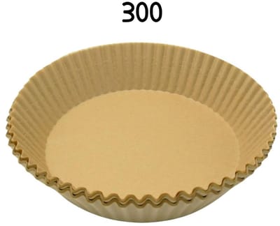Set van 300 ronde papieren airfryer bakvormpjes 16 cm Fackelmann