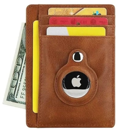 WiseGoods Premium Portemonnee Cardholder Geschikt Voor Apple Airtag - Wallet - Airtags Pasjeshouders - Pasjeshouder - Bruin