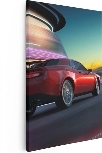 Artaza Canvas Schilderij Sportauto - 20x30 cm - Klein - Muurdecoratie Auto Mancave - Wanddecoratie Woonkamer - Kamer Accessoires