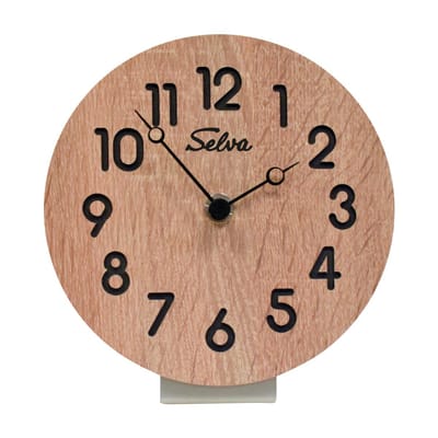 SELVA tafelklok, modern, analoog, kwarts, van hout (MDF-gecoat), Zwarte Woud handwerk, Made in Germany