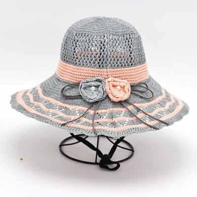 Chapeau Pliant pour l'Été Femmes Protection Solaire et Large Bord Chapeau Bassin de Plage Adjustable