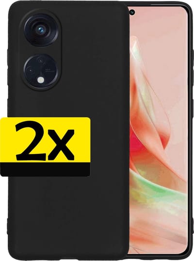 Hoesje - 2 Stuks - Geschikt voor OPPO Reno 8T 4G - Sterk & Shockproof - Case Siliconen - Back Cover - Telefoon Hoes - Telefoonhoesjes - Zwart