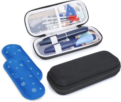 Famanu – Medicijnkoeltas met dubbele laag, geïsoleerde thermotas benodigdheden