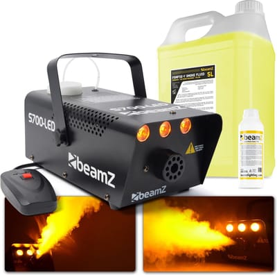 Rookmachine - BeamZ S700-LED met vlameffect incl. reinigings- en rookvloeistof