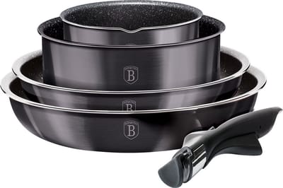 Berlinger Haus Carbon Pro - Granieten Pannenset - Inductiegeschikt - Oersterk - Click it Systeem