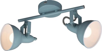 BRILONER SOFT - plafond spot 2-lichts - plafondlamp - draai- en zwenkbare - retro / vintage uitvoering - fitting: E14 max. 40 Watt - metaal - afmetingen: 30,4x10x18,1 cm - kleur: mintwit