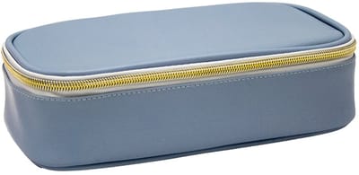 SOHO - Luxe Etui Bakmodel XL - Pennenzak - Penetui - Voorzien van dubbelvak - Met interne organizer - 24x12cm - GB ELARA - Blauw