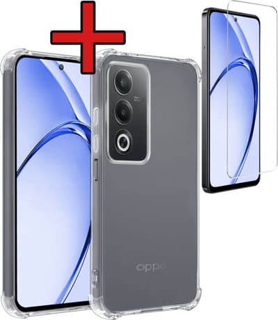 Hoesje - Met Screenprotector - Geschikt voor OPPO A80 - Sterk & Shockproof - Back Cover - Siliconen Case - Telefoon Hoes - Shock Proof - Telefoonhoes - Transparant