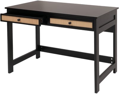 Bureau MCW-O36, bureau laptop bureau werktafel, lade 78x110x60cm hout ~ zwart