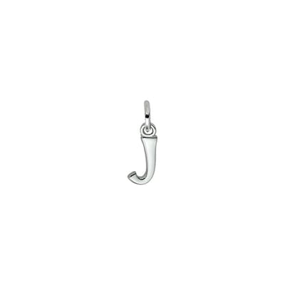 Zilver Gerhodineerde Hanger letter J 1330007