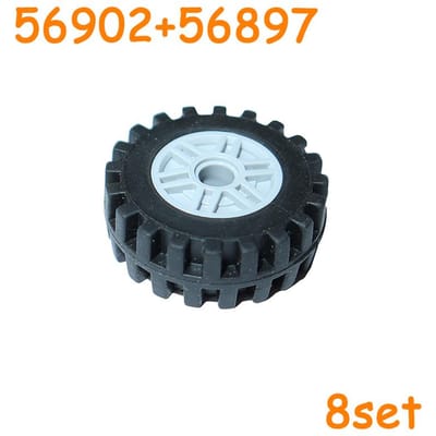 Banden Wielen Kruisgat Kit Auto Vrachtwagen Naaf Technische Stenen MOC Motorfiets Bouwstenen 3482 30155 56897 56902 56903 61254