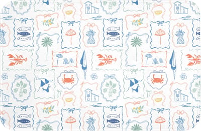 WC mat 60x40 cm - Antislip - Patroon - Zomer - Illustraties - Toiletmat - Vloermat - Douchemat - Toilet tapijt - Toiletmatten