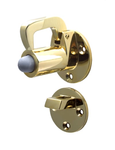 Deurvastzetter - met valhaak - 72mm - Messing gepolijst - S&B - 251201.4