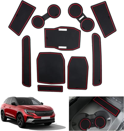 Anti-slip Rubber Matten voor Renault Austral en Espace 6 VI 2023-2026 - Accessoires voor Center Console en Deur Seams (Rood)