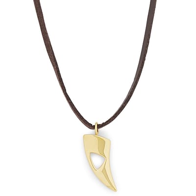 Goudkleurige Leren Iconic Ketting met Hanger met Uitsparing