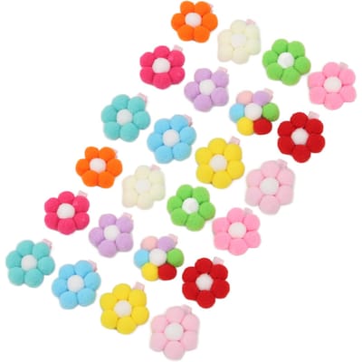 24 Pcs Pinces à Cheveux pour Animaux de Compagnie Ornement Floral pour Tête d'Animal pour Habillage Quotidien Promenades en Extérieur Compétitions pink