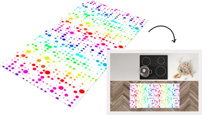 Keukenloper - Loper keuken - Regenboog - Patronen - Confetti - Neon - 120x60 cm - Keukenloper vinyl