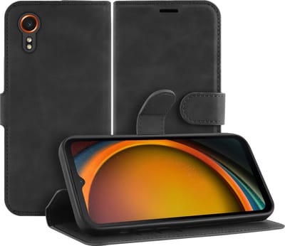 Cazy hoesje geschikt voor Samsung Galaxy Xcover7 Hoesje met Pasjeshouder - Premium Bookcase - Zwart