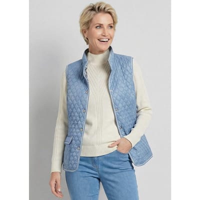 Lichtgewicht omkeerbaar gewatteerd vest - rookblauw / gedess. - Gr. 19 van Goldner Fashion