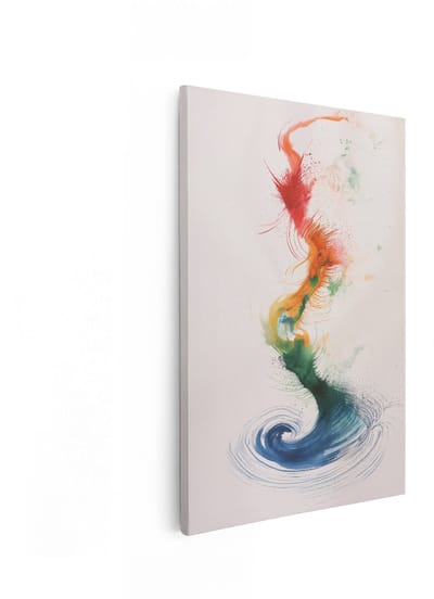 Artaza Canvas Schilderij Abstracte Wervelwind - 20x30 cm - Wanddecoratie Kleurrijk - Muurdecoratie Aquarel - Schilderijen Op Canvas