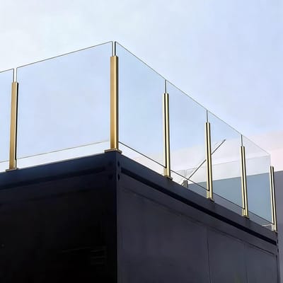 Vierkante Balustrade Paal - Glazen Reling Systeem - Terras Veiligheid - Roestvrij Staal 304 - 140cm Hoog - Midden Post
