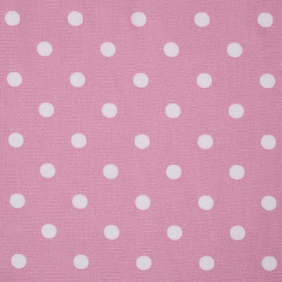 Homescapes roze katoenen stof met witte stippen - verkocht per meter 150 cm breed
