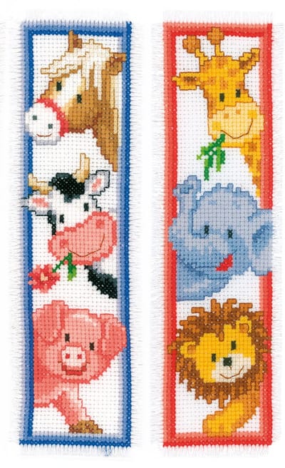 Vervaco - Bladwijzer kit - Diertjes set van 2 - PN-0012539 - Borduren - Borduurpakket - Borduurpakket volwassenen - Borduurpakket kind
