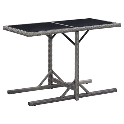 vidaXL - Tuintafel - 110x53x72 - cm - glas - en - poly - rattan - antraciet