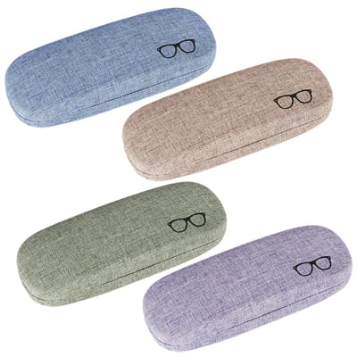 Dailygoods- Brillenkoker Hardcase - Hoogwaardig Leer/Metaal - Zachte Binnenkant - Draagbaar - 4 Stuks - Afmetingen 162 x 62 x 40 mm - Brillenetui