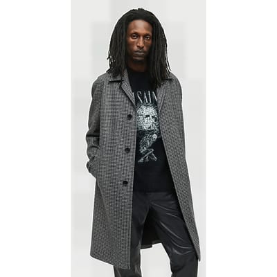 AllSaints Goodman Coat Brown Maat: 44 | Single-Breasted Mantels Outlet | Heren | Bruin