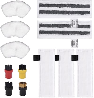 Stoomreiniger-accessoires set - 12 stuks - microvezel en nylon - veelzijdig