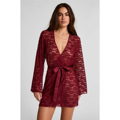 Hunkemöller Kimono volledig Kant Rood