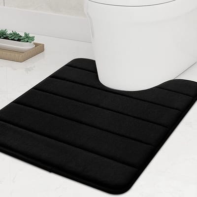 traagschuim antislip zacht tapijt toilet, U-vorm 50 x 60 cm toilettapijt absorberende toiletbadmat, badkamer wasbare badmat voor toilet