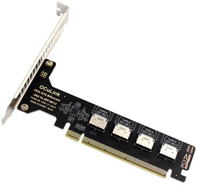 PCIe naar Oculink Adapter - Uitbreidingskaart - Opslag Uitbreiden - Vier Poorten Ondersteuning - SFF-8611/8612