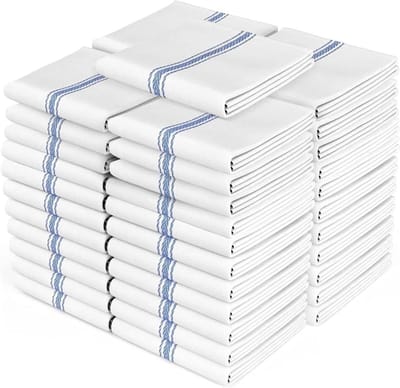 Keukendoeken Set - Theedoeken Vaatdoeken - Keuken Schoonmaken - 100% Katoen Absorberend - 45 Stuks - Wit