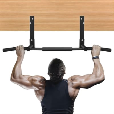 Ploutos® Pull Up Bar - Optrekstang voor Pull-Ups & Chin-Ups - Muurbevestiging - Donkerzwart - 43cm x 15cm x 11cm