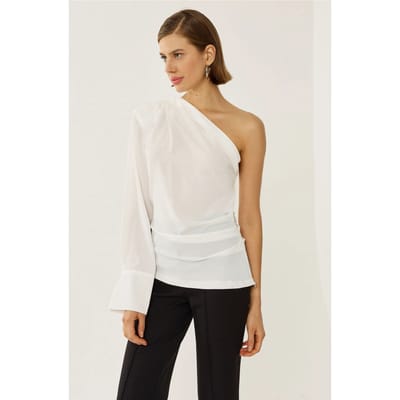 Eénarmige Drapé Blouse