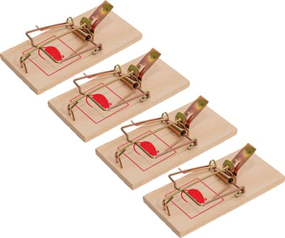 St. Helens Home & Garden - Houten Muizenval -  4 stuks - Voor binnen en buitengebruik - De originele klapval!