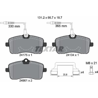 Remblokset TEXTAR 2417501, voor