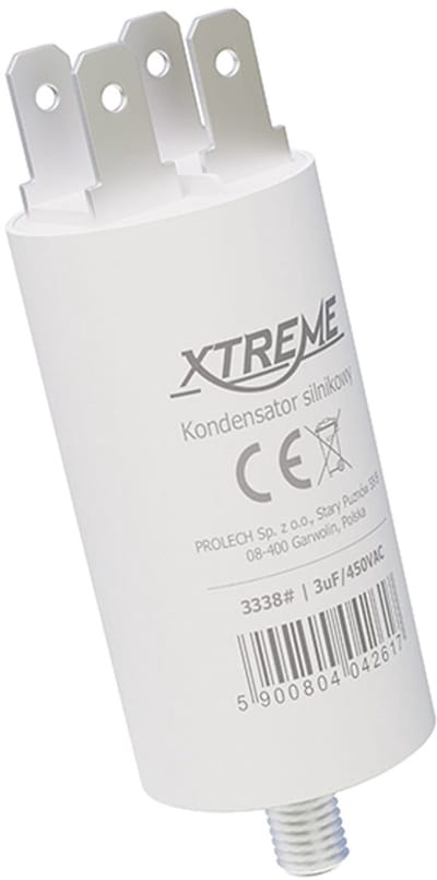 XTREME Motorcondensator 3µF 450V AC - Met Faston Aansluitingen - Start/Bedrijf