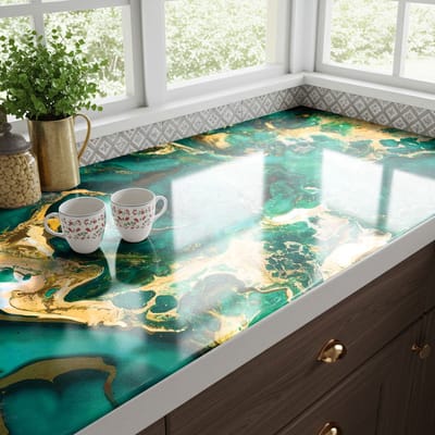 Waterdichte zelfklevende coating op rol - Afwasbare werkbladsticker - KIVU EPOXY - 60x100cm