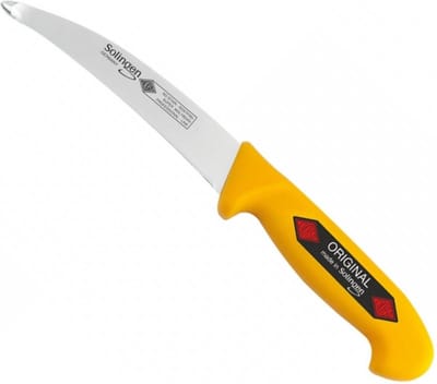 Eikaso Solingen Gebogen Darmmes 15 cm – Stijf Lemmet – Geel Heft