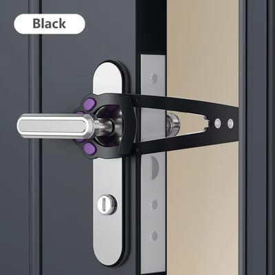 Loquet de porte pour chat, réglable et élastique, sans perforation, empêche le chat et le chien d'entrer. Fournitures pour animaux de compagnie noir