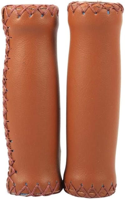 Retro Faux Leather Fietshandvatten - Comfortabele en Duurzame Handgrepen voor Stadsfietsen en Dagelijks Gebruik, Perfect voor Retro Liefhebbers