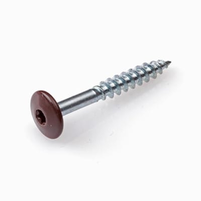 Schroeven voor montage Trespa platen - Torx 20 - 4,8x25mm - RVS - Deeldraad - Bruin RAL 8014 (100 stuks)