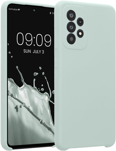 kwmobile telefoonhoesje geschikt voor Samsung Galaxy A52 / A52 5G / A52s 5G - TPU backcover met siliconen coating - Smartphone case in cool mint