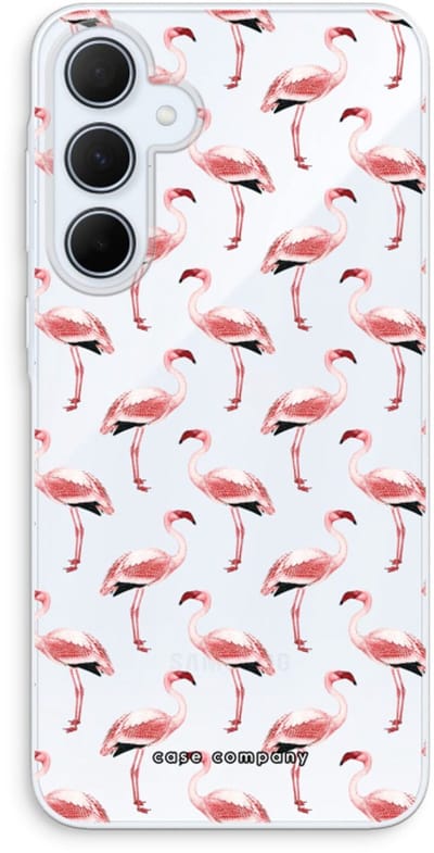 Case Company® - Hoesje geschikt voor Samsung Galaxy A35 hoesje - Flamingo - Soft Cover Telefoonhoesje - Bescherming aan alle Kanten en Schermrand